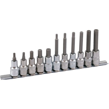 Rail de douilles PROJAHN équipé pour vis à six pans internes 12,5 / 1/2" avec 11 douilles