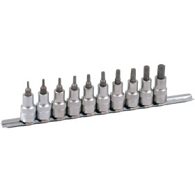 Rail de douilles PROJAHN équipé pour vis intérieures TX 12,5 / 1/2" incl. 10 douilles-E