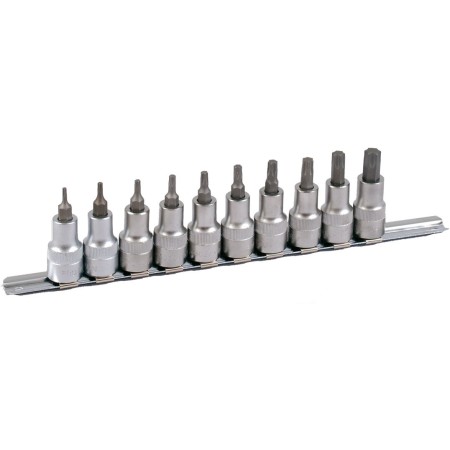 Rail de douilles PROJAHN équipé pour vis intérieures TX 12,5 / 1/2" incl. 10 douilles-E