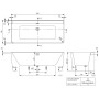 Villeroy & Boch Collaro Vorwand-Badewanne Duo 179,5 x 79 cm - technische Ansicht