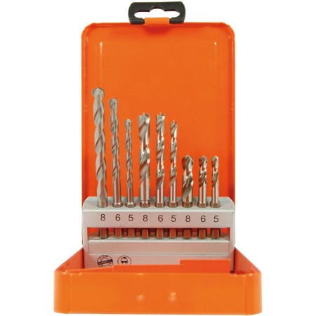 Set di punte elicoidali PROJAHN acciaio / pietra / legno 9 pezzi