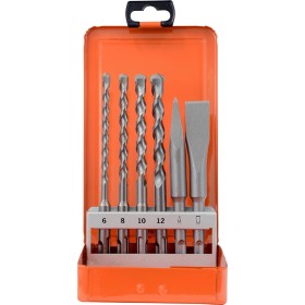 PROJAHN Hammerbohrer Meissel Set 6-tlg. (Ø 6, 8, 10, 12 mm, Spitz-, Flachmeissel)
