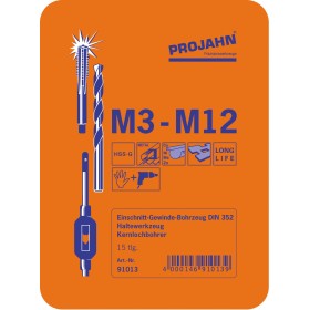 Set di maschi a filettare a taglio singolo PROJAHN HSS 15 pezzi