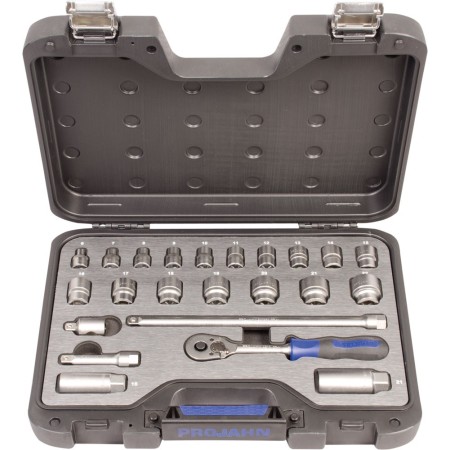 Set di chiavi a bussola industriali PROJAHN metriche a 6 punte 10 / 3/8" 23 pezzi