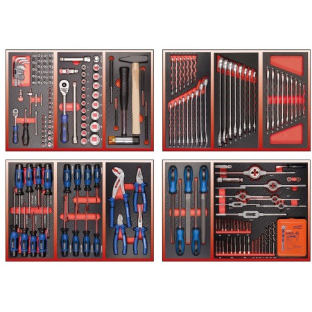 Set di utensili PROJAHN per carrello officina 210 pezzi per 4 cassetti