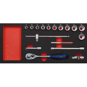 PROJAHN PROForm Einlagesystem 3/8" Xi-on Steckschlüssel-Satz 17-tlg
