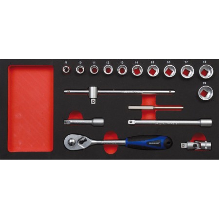PROJAHN PROForm Einlagesystem 3/8" Xi-on Steckschlüssel-Satz 17-tlg