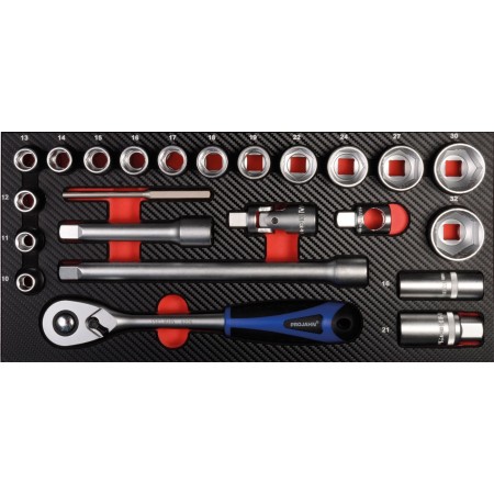 PROJAHN PROForm Einlagesystem 1/2" Xi-on Steckschlüssel-Satz 23-tlg