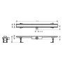 Set completo di griglia doccia hansgrohe RainDrain Compact 90 cm per installazione piatta