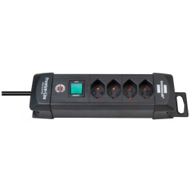 Brennenstuhl Premium-Line Steckdosenleiste mit 4 Steckdosen 1,8 m Kabel, mit Schalter, schwarz