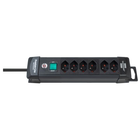 Brennenstuhl Ciabatta Premium-Line 6 prese con interruttore e cavo da 3m, nero