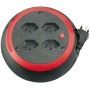 Brennenstuhl Design-Kabelbox, 4-fach schwarz/karminrot, Kabel 4m H05VV-F 3G1,0 *CH*