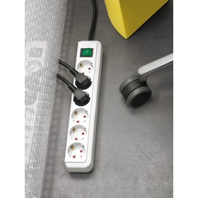 Bande de prises intelligentes cleverLINE 5 prises (câble de 1,5m, avec interrupteur) blanc