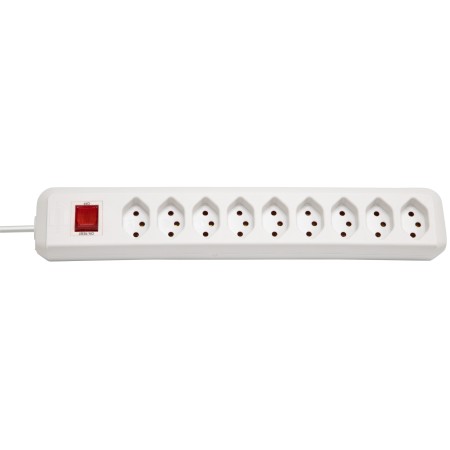 Brennenstuhl cleverLINE 9er-Steckdosenleiste (mit Schalter, 2m Kabel, für den Innenbereich) weiss