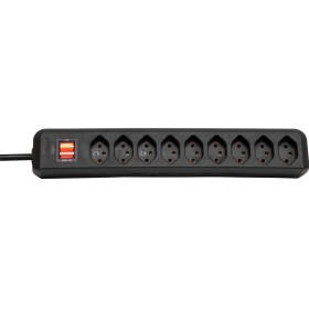 Brennenstuhl cleverLINE 9er-Steckdosenleiste (mit Schalter, 2m Kabel, für den Innenbereich) schwarz