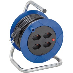 Brennenstuhl Kompakt ST 180 Kabelrolle, 4x Steckdose T13, Stecker T12, 15m H05VV-F 3G1,0 schwarz