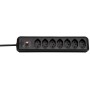 Brennenstuhl cleverLINE 7er-Steckdosenleiste (2m Kabel, ohne Schalter, für den Innenbereich) schwarz