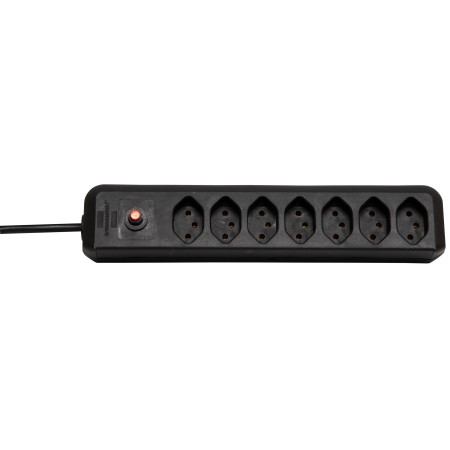 Brennenstuhl cleverLINE 7er-Steckdosenleiste (2m Kabel, ohne Schalter, für den Innenbereich) schwarz