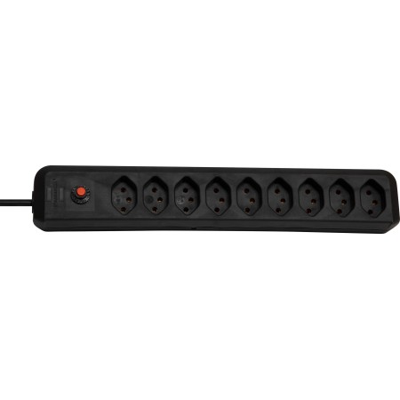 Brennenstuhl cleverLINE 9er-Steckdosenleiste (2m Kabel, ohne Schalter, für den Innenbereich) schwarz