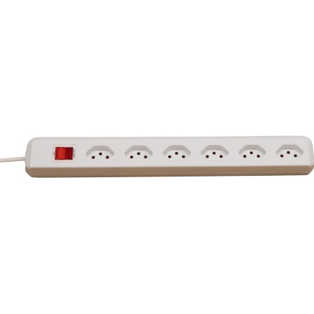Brennenstuhl cleverLINE 6-fach-Steckdosenleiste 90° (2m Kabel, mit Schalter, für den Innenbereich) weiss