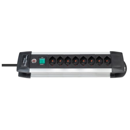 Brennenstuhl Premium-Alu-Line Steckdosenleiste 8-fach / Steckerleiste aus hochwertigem Aluminium