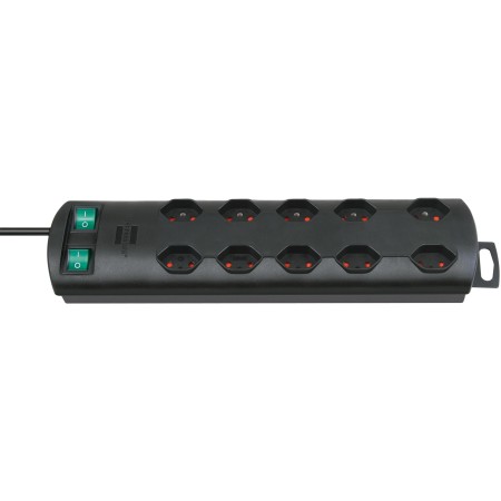 Brennenstuhl Striscia di prese Primera-Line 10 prese nero 2m H05VV-F 3G1,0 5 prese commutabili *CH*