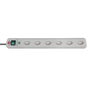 Brennenstuhl Ciabatta multipresa con protezione da sovratensioni Eco-Line 13.500A 6 prese grigio chiaro 1