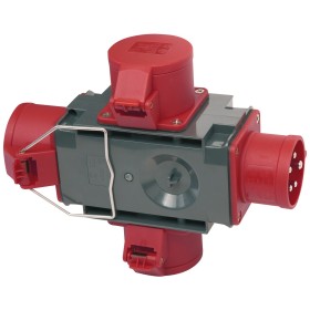 Brennenstuhl CEE Adapter Stromverteiler IP44 1x CEE Stecker 400V/16A & 3x CEE Steckdosen 400V/16A