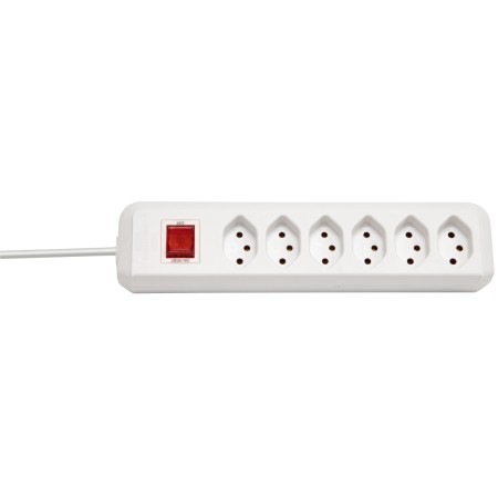 Brennenstuhl cleverLINE 6-fach-Steckdosenleiste (2m Kabel, mit Schalter) weiss