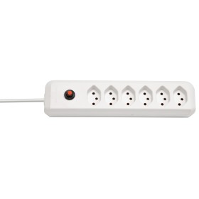 Brennenstuhl cleverLINE 6er-Steckdosenleiste (2m Kabel, ohne Schalter, für den Innenbereich) weiss