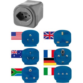 Brennenstuhl Weltreisestecker mit 6-Adaptern mit 10A Sicherung,Blister verpackt *CH*