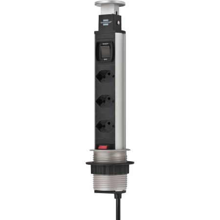 Brennenstuhl Torre Power, ciabatta da tavolo a scomparsa 3 prese 2m cavo