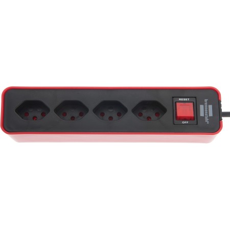 Brennenstuhl Ecolor Steckdosenleiste 4fach rot/schwarz 1,5m H05VV-F 3G1,0 mit Schalter *CH*