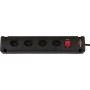 Brennenstuhl Bremounta Steckdosenleiste 4fach schwarz 3m H05VV-F, 3G1,0 mit Schalter *CH*