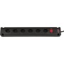Brennenstuhl Ciabatta Bremounta 6 prese nera 3m H05VV-F, 3G1,0 con interruttore *CH*