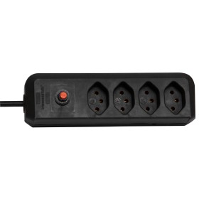 Brennenstuhl cleverLINE 4er-Steckdosenleiste (1,5m Kabel, ohne Schalter, für den Innenbereich) schwarz