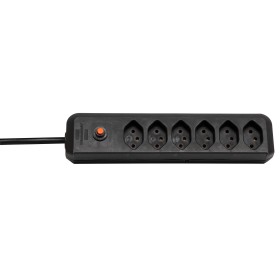 Brennenstuhl cleverLINE 6er-Steckdosenleiste (2m Kabel, ohne Schalter, für den Innenbereich) schwarz