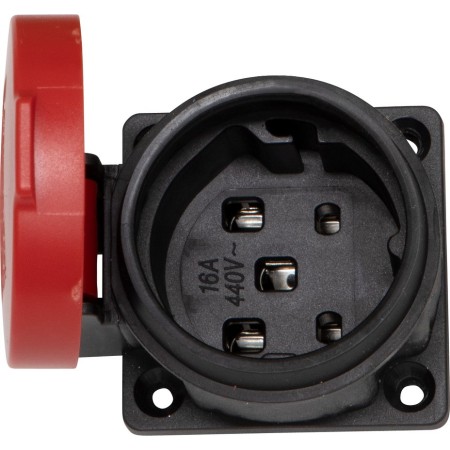 Brennenstuhl Boîte encastrée Type25, 400V/16A, avec couvercle rabattable, rouge/noir, IP55
