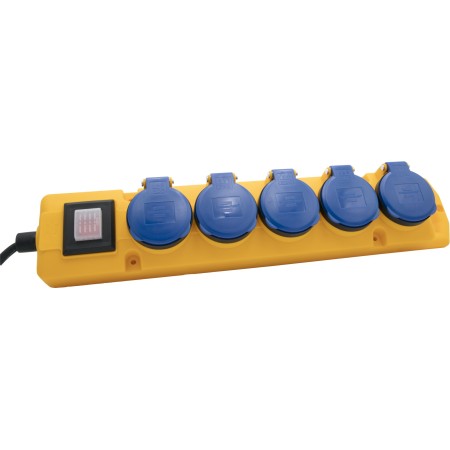 Brennenstuhl Super-Solid Steckdosenverteiler 5x T13 Steckdosen, T13 Stecker, 5m 3G1,5 gelb/blau, IP55