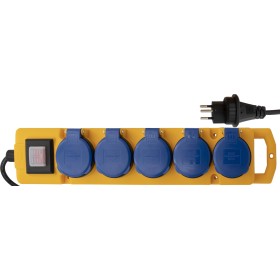 Répartiteur de prises Super-Solid 5 prises T13, fiches T13, 5m 3G1,5 jaune/bleu, IP55