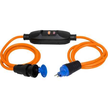 Brennenstuhl Câble de rallonge avec interrupteur FI, 1.5m+1.5m N07V3V3-F3G1.5 orange IP55 *CH*