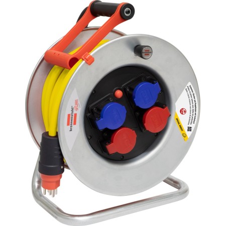 Brennenstuhl BAT SK 320 Kabelrolle, 2x Steckdose T25, 2x Steckdose T23, Stecker T25, 25m 5G2.5 gelb