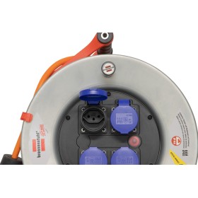 Enrouleur de câble Garant SK 320, 4 prises T13, fiche T13, 50m 3G2,5 orange, système de prise CH IP55