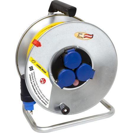 Brennenstuhl Garant SK 290 Kabelrolle 33m Kabel in gelb, Outdoor-Kabelrolle mit Stahlblech