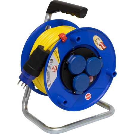 Brennenstuhl BAT ST 240 Kabelrolle, 3x Steckdose T13, Stecker T13, 25m 3G1,5 gelb, CH Stecksystem IP55