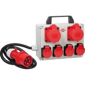 Brennenstuhl Kompakter Stromverteiler BKV 2/4 T, 2x CEE 5-p 400V/16A (IP44), 4x T25 400V/16A (IP55) *CH*
