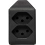 Brennenstuhl cleverLINE Abzweigstecker 2-fach schwarz, drehbar bis 300° mit Aufhänger *CH* - Detailansicht
