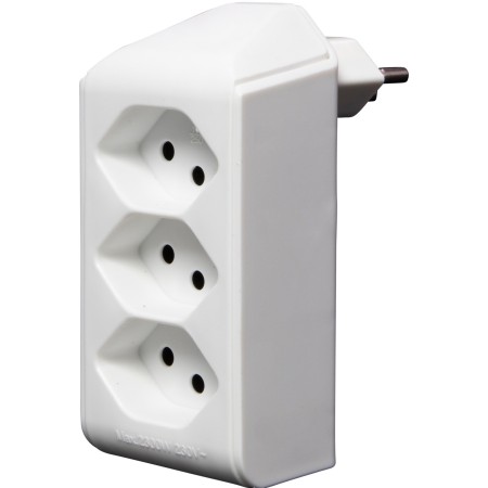 Brennenstuhl cleverLINE Abzweigstecker 3-fach weiss, drehbar bis 300° mit Aufhänger *CH*