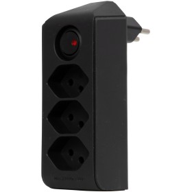 Brennenstuhl cleverLINE Abzweigstecker 3-fach schwarz mit Schalter, drehbar bis 300° mit Aufhänger *CH*
