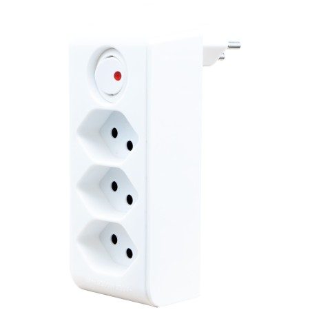 Brennenstuhl cleverLINE Abzweigstecker 3-fach weiss mit Schalter, drehbar bis 300° mit Aufhänger *CH*